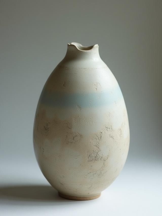 粗い質感の陶器製の花瓶